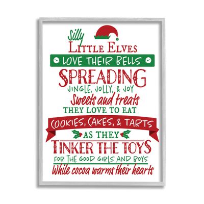 Stupell Industries Silly Little Elves List Festive Christmas Phrases