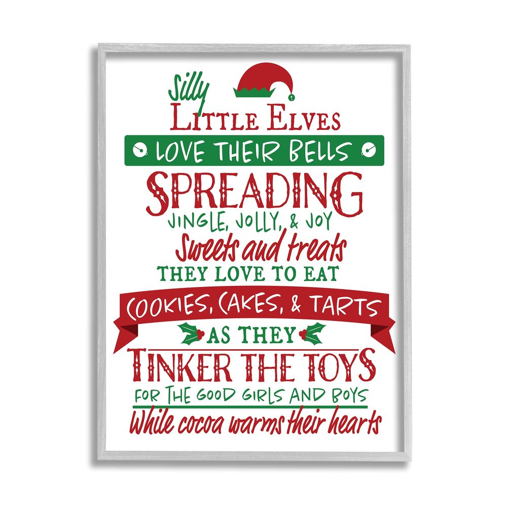 Stupell Industries Silly Little Elves List Festive Christmas Phrases