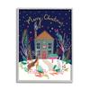 Stupell Industries Merry Christmas Family Home Scene Festive Reindeer Holly view 1