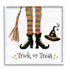 Stupell Industries Trick Or Treat Phrase Whimsical Striped Witch Socks view 1