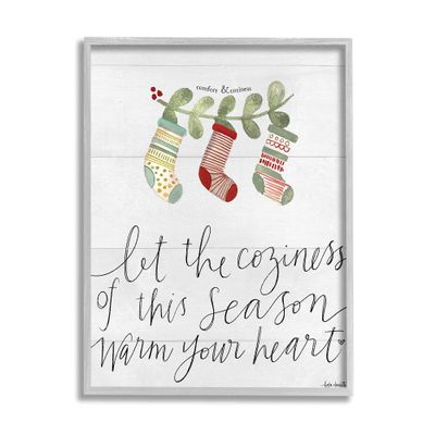 Stupell Industries Coziness of This Season Phrase Festive Holiday Stockings