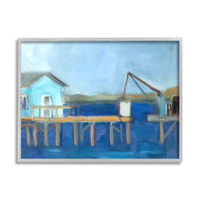 Stupell Industries Fisherman's Work Station Abstract Coastal Town Shipyard Dock