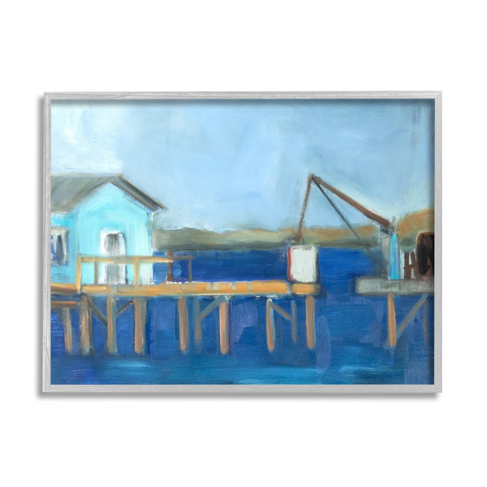 Stupell Industries Fisherman's Work Station Abstract Coastal Town Shipyard Dock