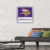 NFL Minnesota Vikings - Logo 21 Wall Poster, 22.4L" x 14.7W", Silver Framed Version view 2
