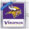 NFL Minnesota Vikings - Logo 21 Wall Poster, 22.4L" x 14.7W", Silver Framed Version view 3