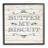 Stupell Industries Butter My Biscuit Sign Charming Beige Country Pattern, Designed by Sd Graphics Studio Black Framed Wall Art, 12 x 12 view 1