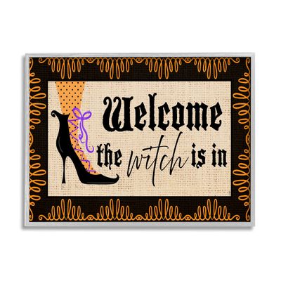 Stupell Industries The Witch is in Sign Spooky Halloween Welcome