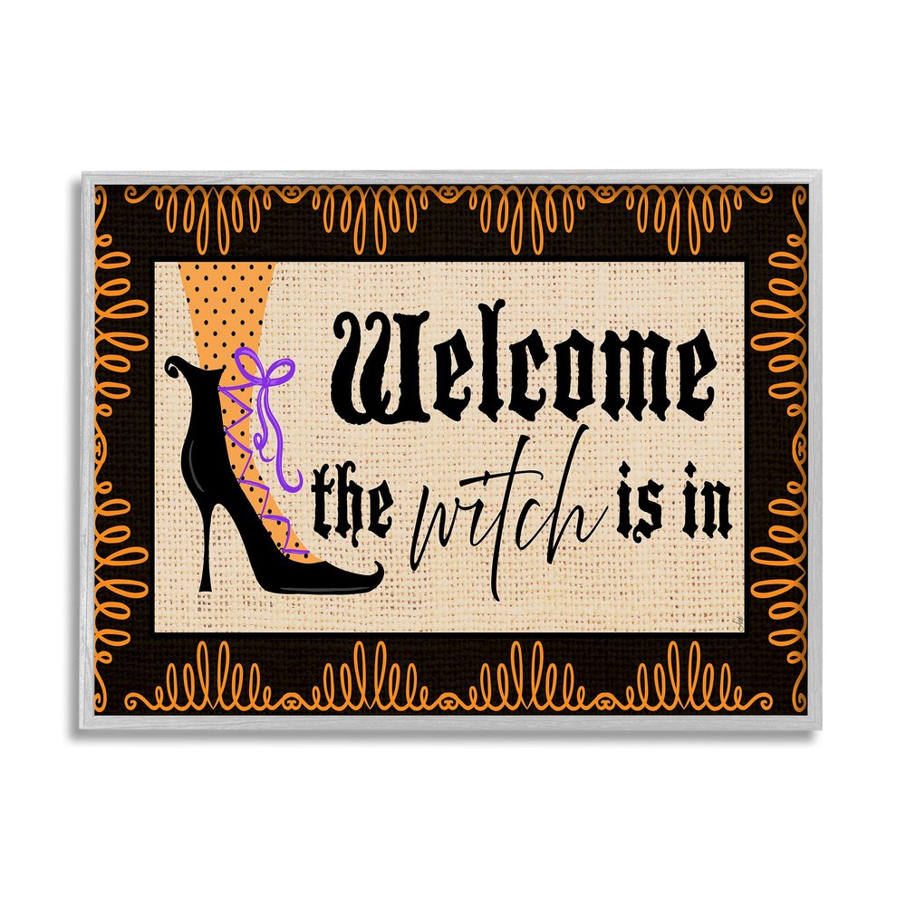 Stupell Industries The Witch is in Sign Spooky Halloween Welcome