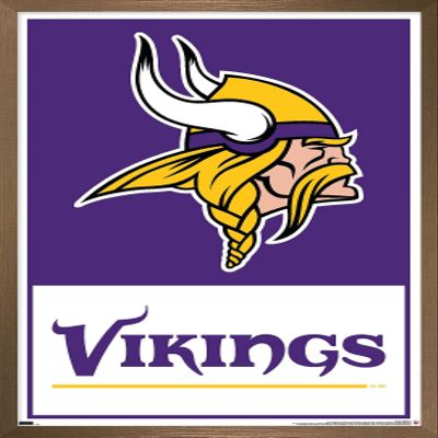 NFL Minnesota Vikings - Logo 21 Wall Poster, 22.4L" x 14.7W", Bronze Framed Version