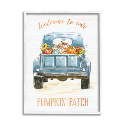 Stupell Industries Welcome to Our Pumpkin Patch Blue Farm Truck