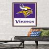 NFL Minnesota Vikings - Logo 21 Wall Poster, 34L" x 22.4W", Mahogany Framed Version view 2