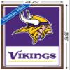 NFL Minnesota Vikings - Logo 21 Wall Poster, 34L" x 22.4W", Mahogany Framed Version view 3