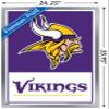 NFL Minnesota Vikings - Logo 21 Wall Poster, 34L" x 22.4W", Silver Framed Version view 3