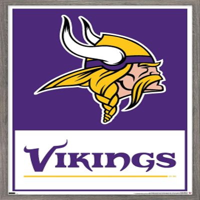 NFL Minnesota Vikings - Logo 21 Wall Poster, 34L" x 22.4W", Barnwood Framed Version