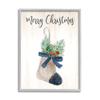 Stupell Industries Merry Christmas Phrase Rustic Blue Plaid Holiday Stocking view 1