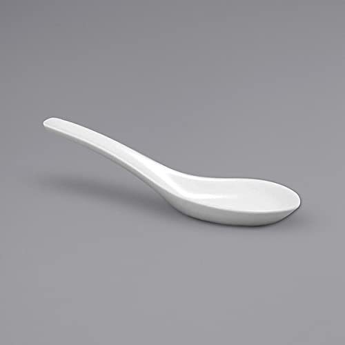 Buffalo F8010000794 5 in. Bright White Ware Porcelain Chinese Soup & Tasting Spoon