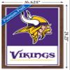 NFL Minnesota Vikings - Logo 21 Wall Poster, 22.4L" x 14.7W", Mahogany Framed Version view 3