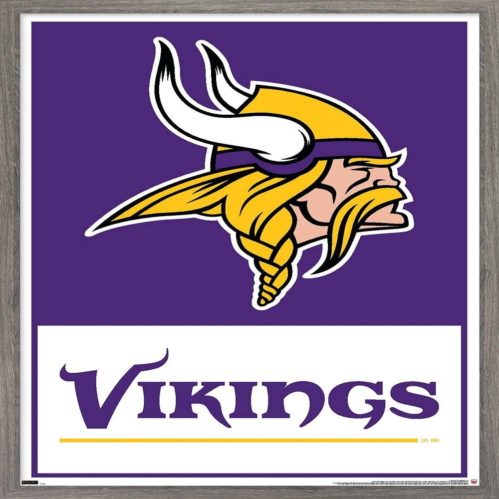 NFL Minnesota Vikings - Logo 21 Wall Poster, 22.4L" x 14.7W", Barnwood Framed Version