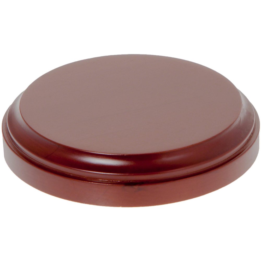 Plymor Fruitwood Round Wood Display Base, 3.5625" W x 3.5625" D x 0.625" H (3.125" Display Diameter), Pack of 2