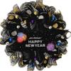 Lets Celebrate Happy New Year Handmade Deco Mesh Wreath. Available in 24 inch and 28 inch diameters. view 1