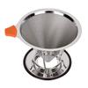 YRHH Pour Over Coffee Dripper,Reusable Cone Dripper,Stainless Steel Reusable Coffee Dripper Filter Coffee Cone with Mesh,Stainless Steel Coffee Filter Removable Dripper with Stand (115mm)-125mm view 1