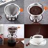 YRHH Pour Over Coffee Dripper,Reusable Cone Dripper,Stainless Steel Reusable Coffee Dripper Filter Coffee Cone with Mesh,Stainless Steel Coffee Filter Removable Dripper with Stand (115mm)-125mm view 2