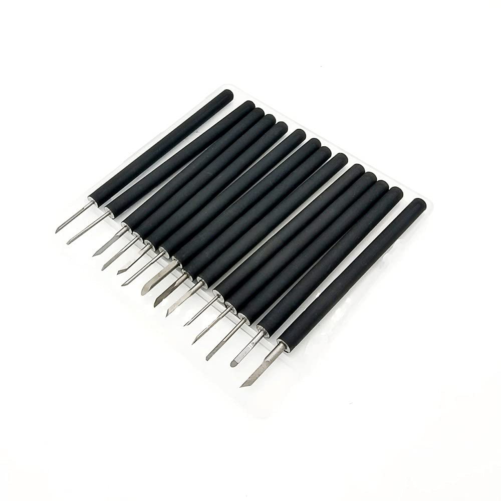14Pcs manual carving knife DIY Tools olive core walnut wood carving chisel Sandalwood Handle HSS,as shown