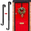 GP Life Wreath Hanger for Front Door, Adjustable from 15 to 25 Inches Hanger, 20 lbs Larger Door Upgrade Christmas Fall Wreaths Decorations Hook (Black) view 1
