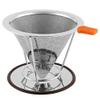 YRHH Pour Over Coffee Dripper,Reusable Cone Dripper,Stainless Steel Reusable Coffee Dripper Filter Coffee Cone with Mesh,Stainless Steel Coffee Filter Removable Dripper with Stand (115mm)-115mm view 1