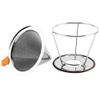 YRHH Pour Over Coffee Dripper,Reusable Cone Dripper,Stainless Steel Reusable Coffee Dripper Filter Coffee Cone with Mesh,Stainless Steel Coffee Filter Removable Dripper with Stand (115mm)-115mm view 4