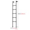 HWLL Bunk Bed Ladder Standard Fixed Steel Ladder for Twin Bunk Loft Bed, Retro Straight Ladders with Heavy Duty Bracket, All Install Fitting Included, Load 130 Kg (Color : Black, Size : 165cm/65) view 3