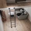 HWLL Bunk Bed Ladder Standard Fixed Steel Ladder for Twin Bunk Loft Bed, Retro Straight Ladders with Heavy Duty Bracket, All Install Fitting Included, Load 130 Kg (Color : Black, Size : 165cm/65) view 4