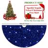 46 Inch Sequin Tree Skirt Christmas Royal Blue Velvet Tree Mat Xmas Tree Cover for Christmas Tree Decorations Rustic Fall Tree Dress Skirt Halloween Thanksgiving Ornaments view 3