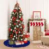 46 Inch Sequin Tree Skirt Christmas Royal Blue Velvet Tree Mat Xmas Tree Cover for Christmas Tree Decorations Rustic Fall Tree Dress Skirt Halloween Thanksgiving Ornaments view 4