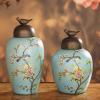 Porcelain Artificial Flower Vase Exquisite Dried Flowers Vase Retro Ceramic Flower Vases Elegant Vase Decoration for Home Decor Wedding Living Room Office Restaurant-C H38xl16cm view 3