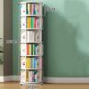 LYLFF CD DVD Rack/CD Storage Rack 360  Rotatable Bookshelf Children's Picture Bookshelf Simple Household Space Saving Simple Landing Student Creative Bookcase (Color : White, Size : 4646189cm) view 2