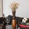 AeraVida Boho Carved Stripes Brown Mango Tree Wood Vase, 14-inch view 2