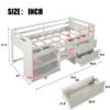 Twin Size Loft Bed for Kids, Wooden Low Loft Bed Frame with 2 Shelves and 2 Drawers (White-Loft Bed) view 2