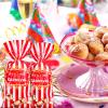 Epakh 100 Packs Carnival Candy Bags Circus-themed Plastic Party Treat Bags with Popcorn Pattern and Gold Twisted Ties for Carnival Birthday Party Favors, Cookies, and Cupcakes (Simple) view 3