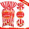 Epakh 100 Packs Carnival Candy Bags Circus-themed Plastic Party Treat Bags with Popcorn Pattern and Gold Twisted Ties for Carnival Birthday Party Favors, Cookies, and Cupcakes (Simple) view 4