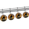LORVIES Halloween Moon Scared Cat Shower Curtain Hooks Set of 12, Stainless Steel Shower Hooks Decorative Hanger Rings Rust Resistant for Bathroom Kids Room Fashion Home Decor view 2