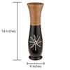 AeraVida Solar Ray of Sun Brown 14-inch Mango Tree Wood Vase Flower Vase | Handmade Home Office Table Vase| Flower Vases Decorative | Gift for Speacial Day view 3