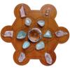 Curawood Crystal Grid Board for Stones - 10" Diameter Metatron's Cube Sacred Geometry Board - Amplify the Power of Your Crystals - Chakra Grid Plate, Altar Decor - Cubo de Metatron view 1