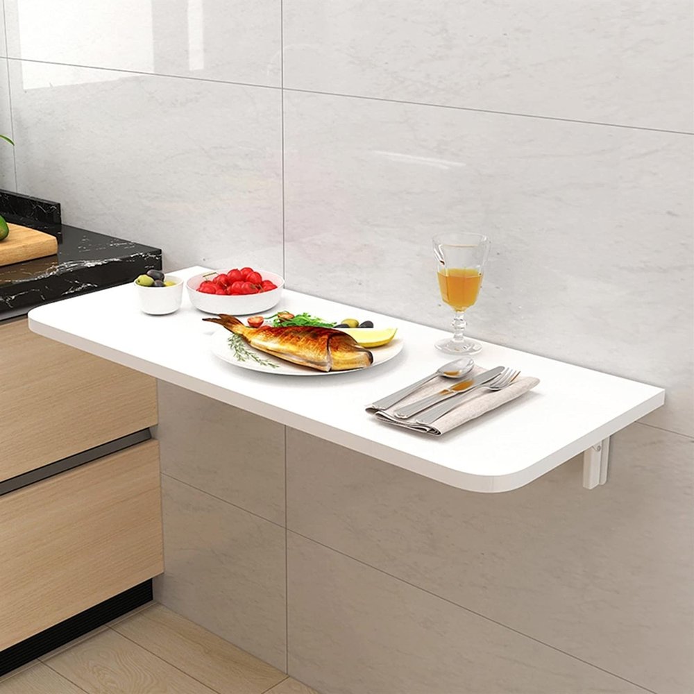Fold Down Table Wall Mounted,Drop-Leaf Table,Wall Mounted Dining Table,Wall Mounted Heavy Duty Folding Wall Table Computer Desk,Wall Mounted Desk,for Small Space, (Multiple Sizes)