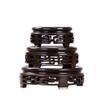 Oriental Furniture Round Carved Display Stand Black Catalpa Wood Vase Flower Pot Crafts Base Antique Collection view 1