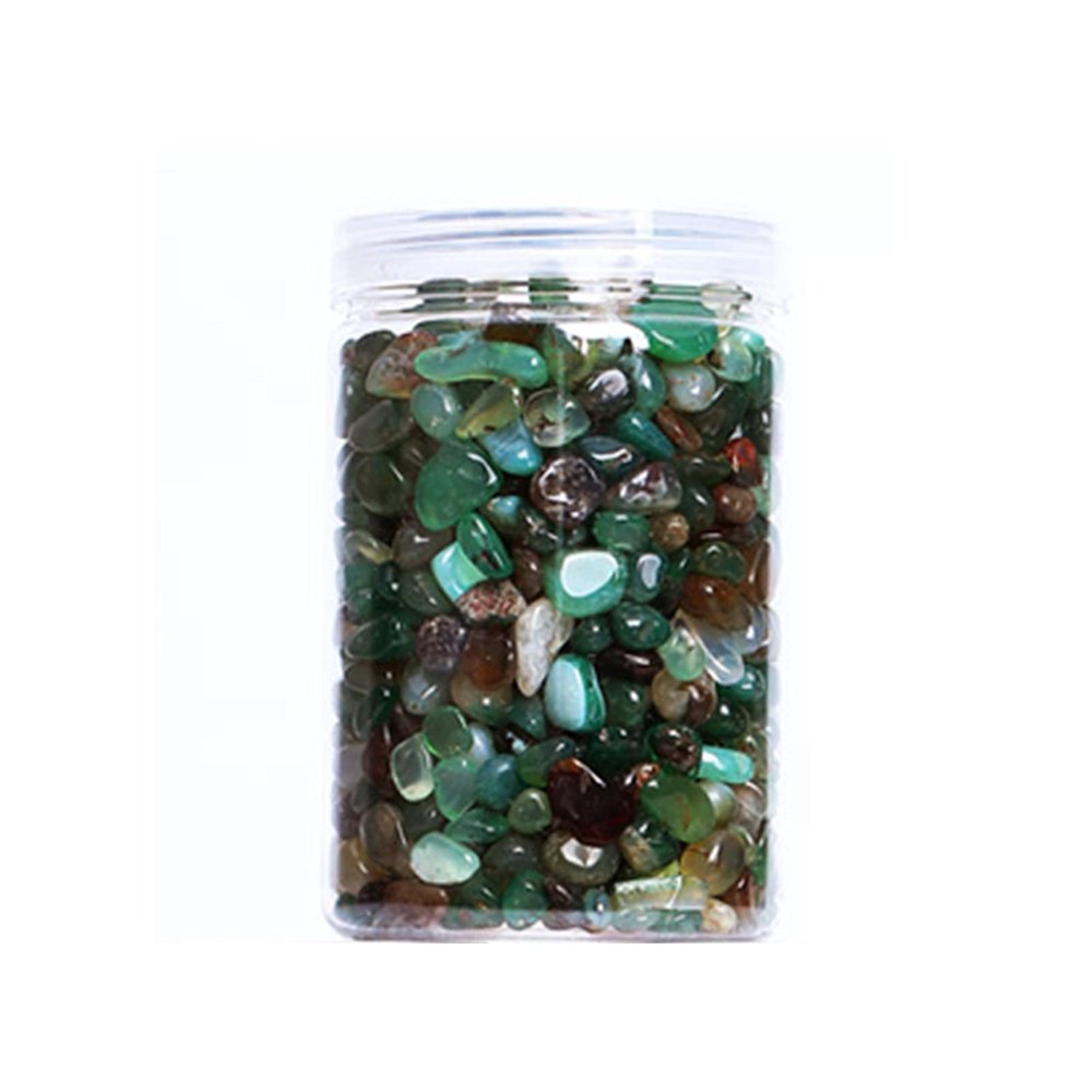 Fengshui Natural Reiki Healing Stone Crystal Crushed Stone degaussing Gemstone (450g) (Green)