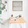 Aihesui Wood Signs Wall Hanging Wall Decoration O Come Let Us Adore Him Sign for Living Room Kitchen Batheroom Bedroom Office School 16x16inch white-style1 view 3