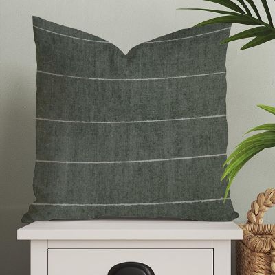 ArogGeld Green Vintage Pillow Cover Farmhouse Accent Throw Cushion Linen Square case Rustic Decor Pillowcase with Zipper Home for Sofa 18x18 inch