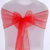 25 PCS Chair Sash Ribbon Bow Sashes for Wedding Banquets Events Supplies Party Chair Cover Sash Decoration (Red) view 2