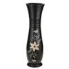 AeraVida Elegant Graceful Hand Carved Jasmine Flower Black 14-inch Beauty and Sweet Mango Tree Wood Vase | Wooden Flower Vase | Wood Vases for Flowers view 1